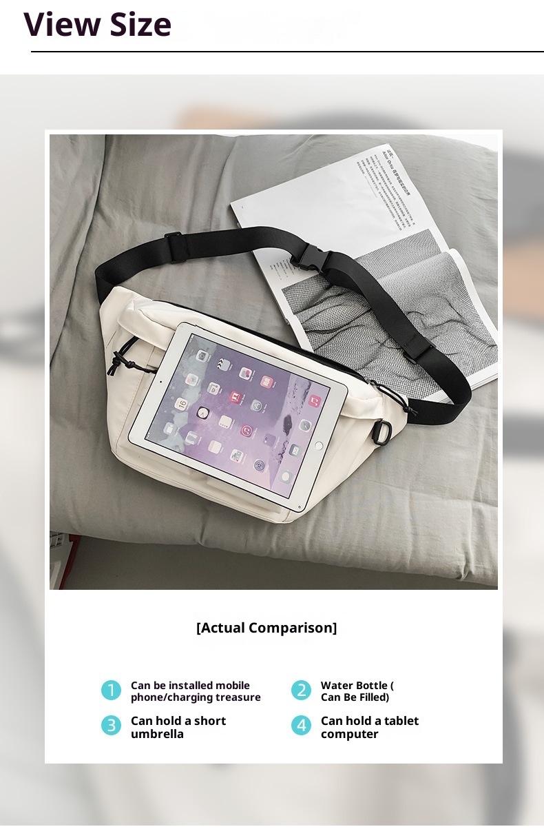 001 Crossbody For Men And Women, Student Simple Sports Large Capacity Chest Bag, Solid Color Casual Work Compartment_voghion.com