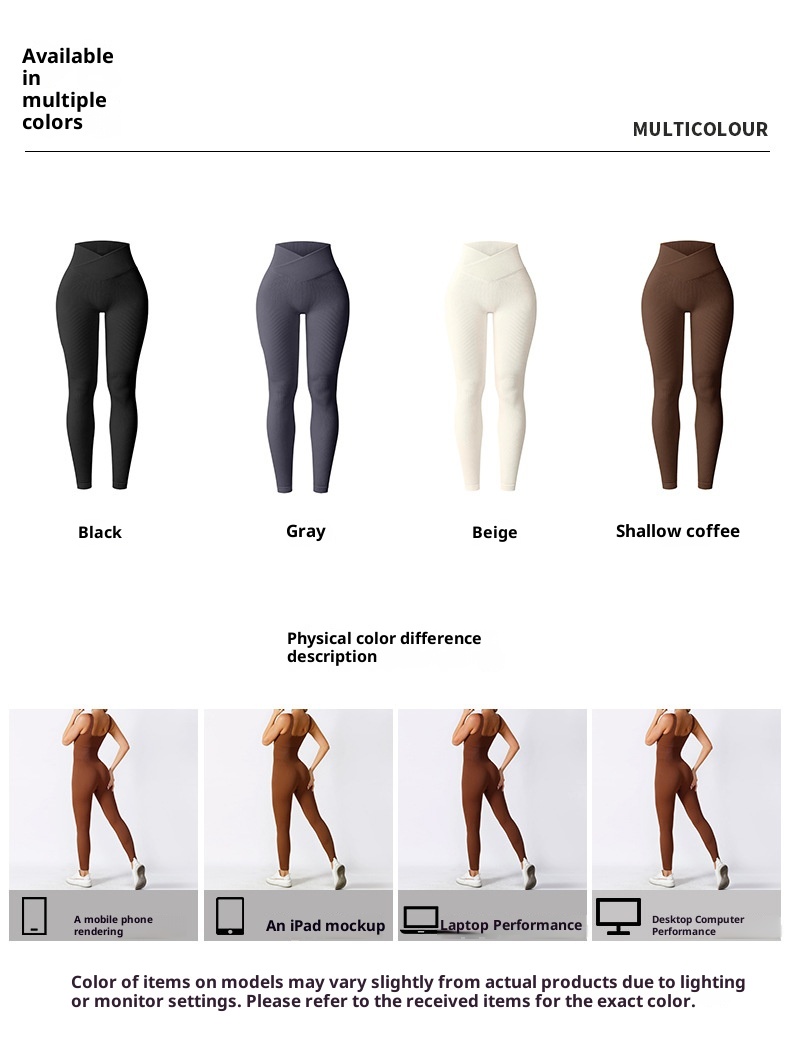 ActiveGo European And American Seamless Threaded Cross Waist Yoga High Elasticity Tummy Control Quick-Dry Skin-Friendly Outdoor_voghion.com