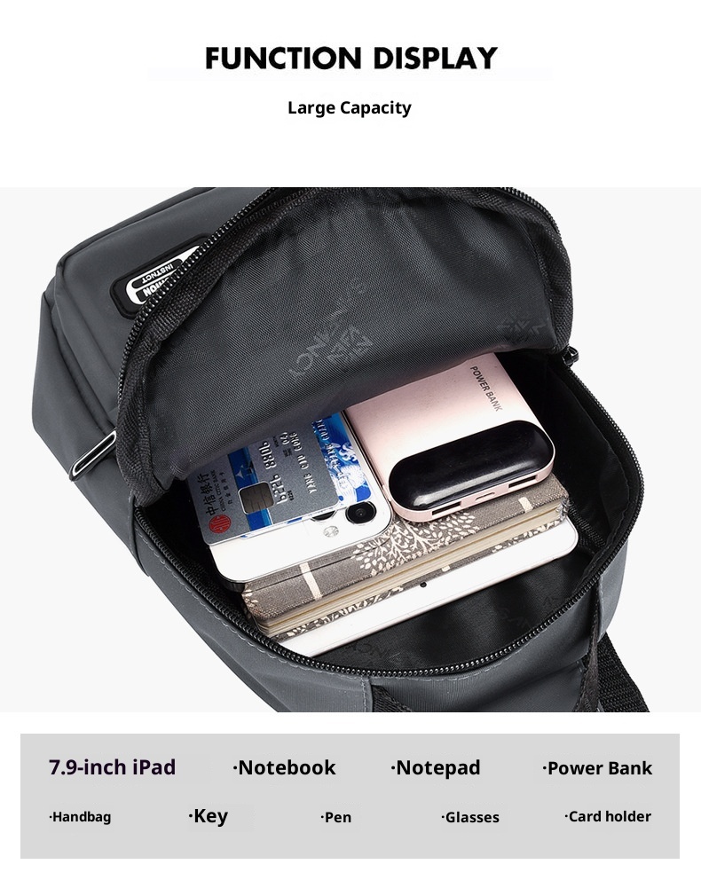 001 Oxford Stoff-Brusttasche, neue lässige Sport-Mehrzwecktasche für Damen und Herren, koreanische Version, große Kapazität, Umhängetasche_voghion.com