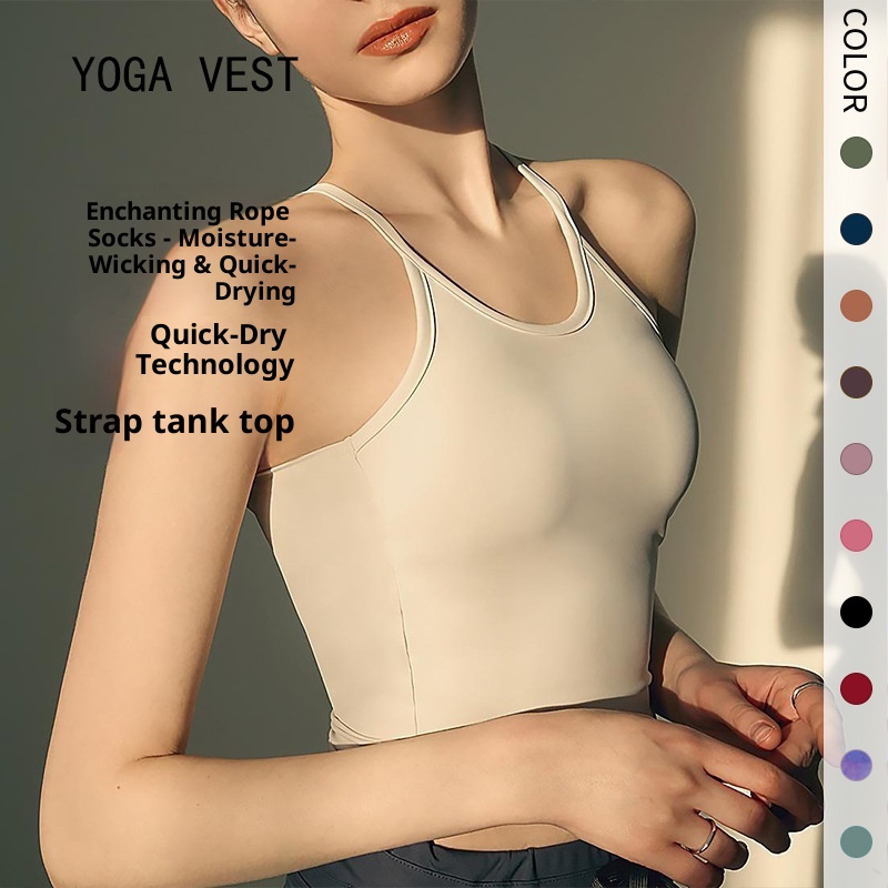 ActiveGo Internet Celebrity Slim Fit Sweat-Absorbing Breathable Yoga Wear For Women Outdoor Sports Super Sleeveless Tight Dance_voghion.com