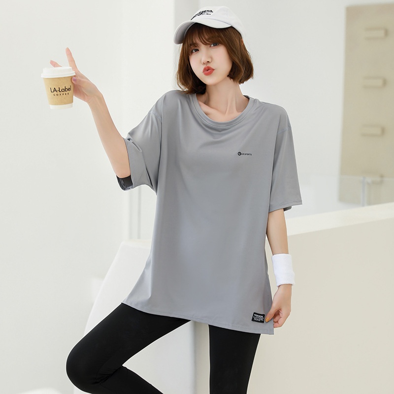 T-shirt ActiveGo New Outdoor Yoga à manches courtes pour femmes, haut de sport et de fitness, coupe ample, grandes tailles, vêtements de course à pied en gros_voghion.com