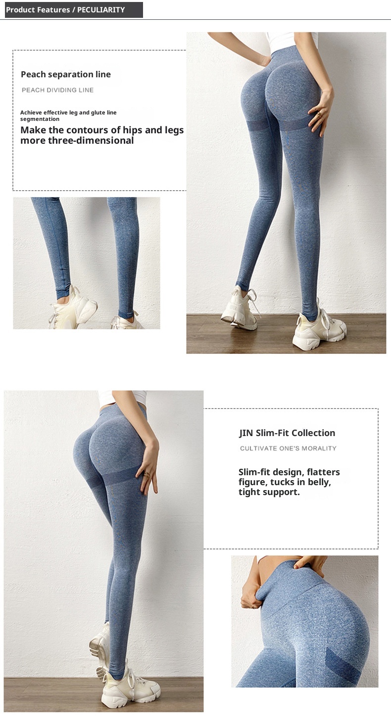 ActiveGo ActiveGo Fitness per donna in stile europeo e americano con glutei a pesca, vita alta, asciugatura rapida, senza cuciture, elasticizzato, sport all'aria aperta,_voghion.com