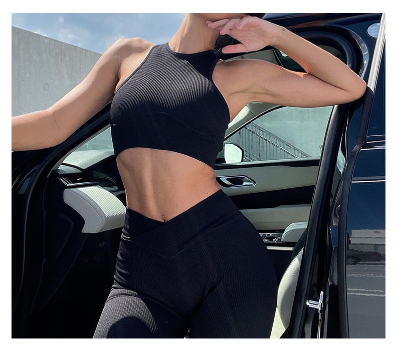 ActiveGo European And American Seamless Threaded Cross Waist Yoga High Elasticity Tummy Control Quick-Dry Skin-Friendly Outdoor_voghion.com