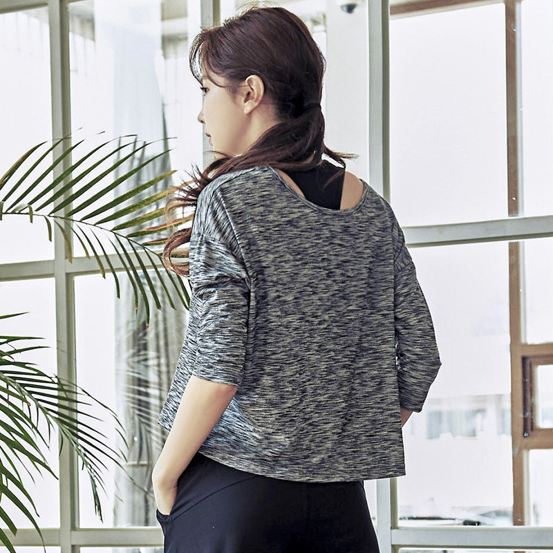 Maglietta sportiva larga ActiveGo per allenamento yoga all'aperto e fitness da ragazza, taglie forti, ad asciugatura rapida_voghion.com