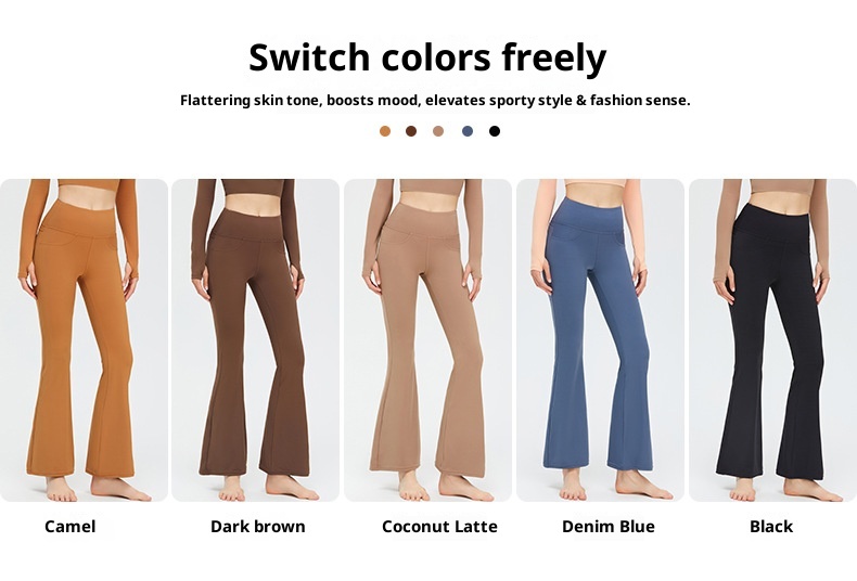 ActiveGo Spring New Style Barely There Yoga For Women High Waist Casual Slightly Flared Wide Leg Outdoor Running Sports Fitness_voghion.com