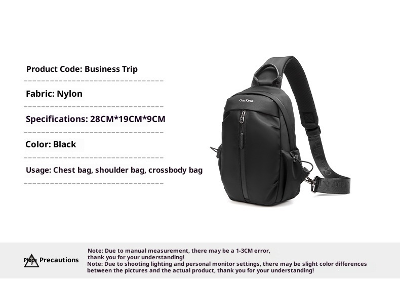 001 Korean Style Trendy Casual Men's Chest Sports Cycling Waterproof Port Shoulder Simple Fashion Crossbody Bag_voghion.com