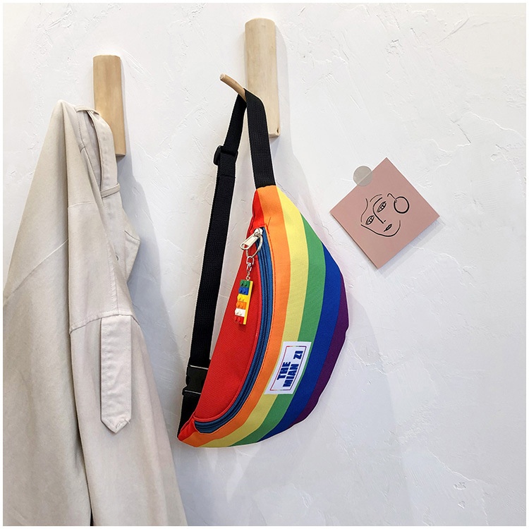 001 2023 New Trendy Casual Women's Chest Rainbow Artistic Fashion Waist Cute Girl Shoulder Bag_voghion.com