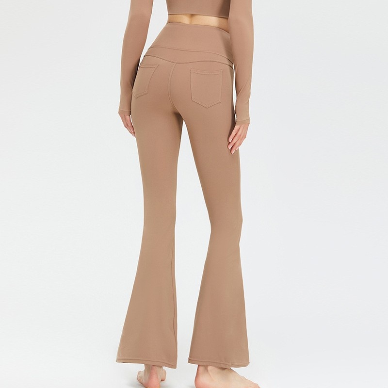 ActiveGo Spring New Style Barely There Yoga For Women High Waist Casual Slightly Flared Wide Leg Outdoor Running Sports Fitness_voghion.com