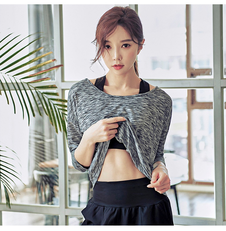 Maglietta sportiva larga ActiveGo per allenamento yoga all'aperto e fitness da ragazza, taglie forti, ad asciugatura rapida_voghion.com