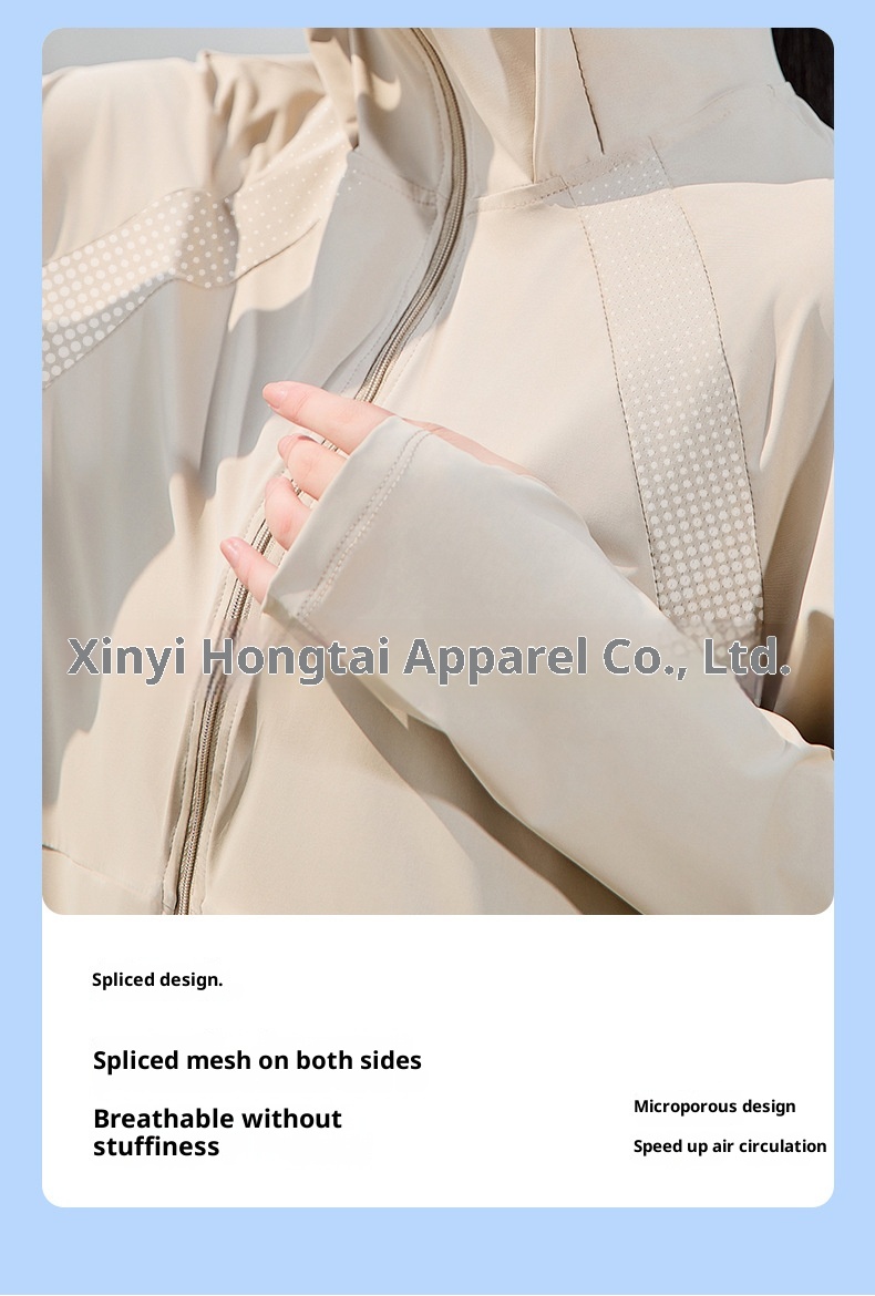 ActiveGo ActiveGo 25 Vêtements de soleil pour femmes Veste coupe-vent légère en soie glacée, protection UV, idéale pour le cyclisme et le sport, respirante_voghion.com