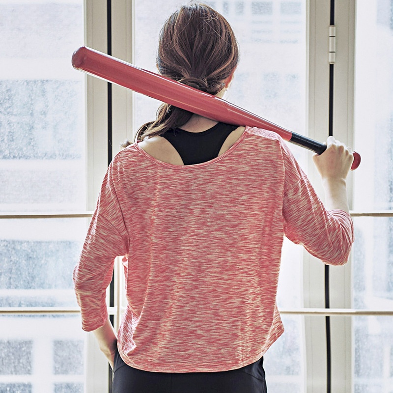 Maglietta sportiva larga ActiveGo per allenamento yoga all'aperto e fitness da ragazza, taglie forti, ad asciugatura rapida_voghion.com