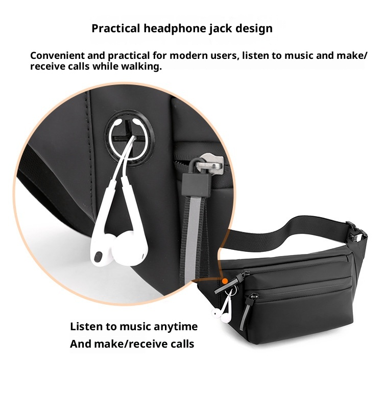 001 Bolso bandolera unisex de estilo informal de negocios, sencillo y con personalidad, ideal para actividades al aire libre, ciclismo y como bolso de cintura._voghion.com