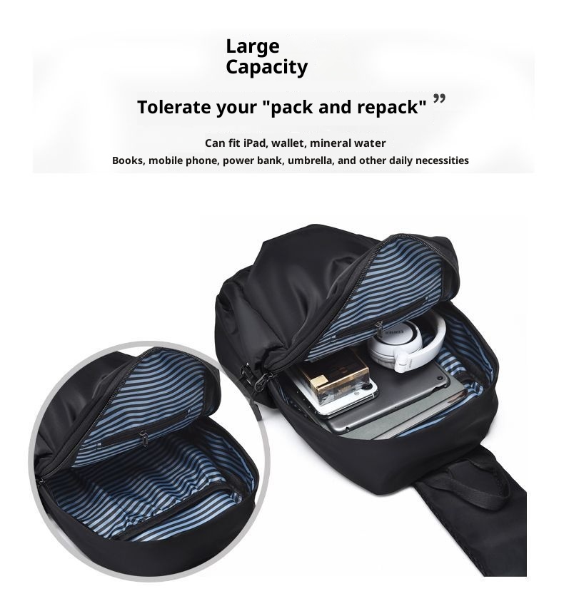 001 2025 Neu für Herren: Trendiger, lässiger, wasserdichter kleiner Brustrucksack mit großem Fassungsvermögen_voghion.com