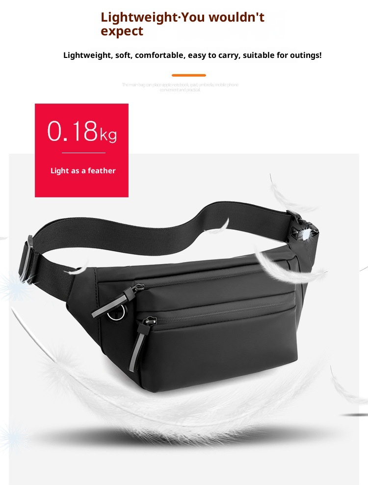 001 Bolso bandolera unisex de estilo informal de negocios, sencillo y con personalidad, ideal para actividades al aire libre, ciclismo y como bolso de cintura._voghion.com
