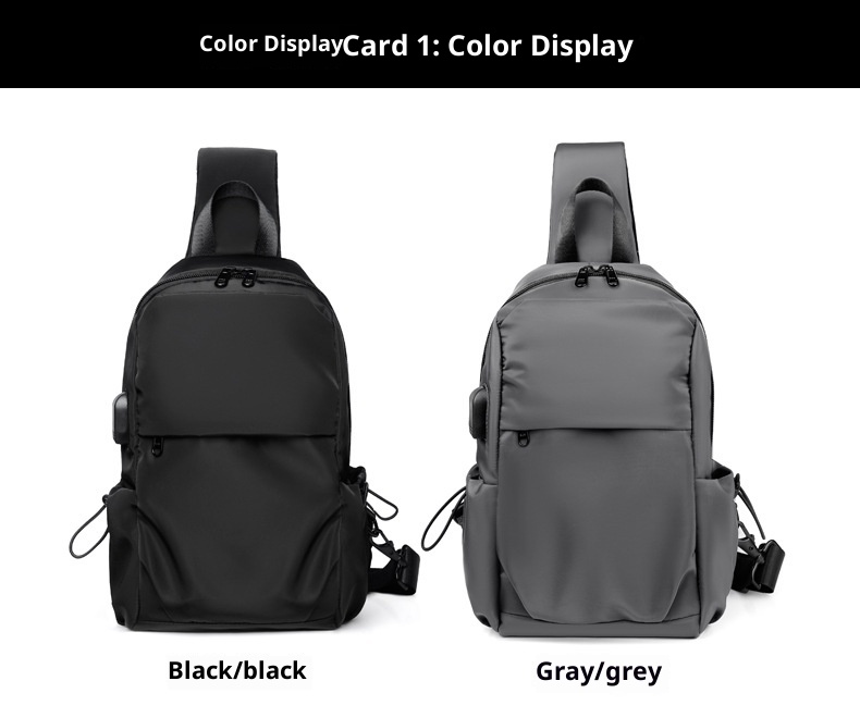 001 Chest Dropshipping New Men's Single Shoulder Crossbody Bag USB Charging Korean Style Casual Sports Backpack Printing_voghion.com