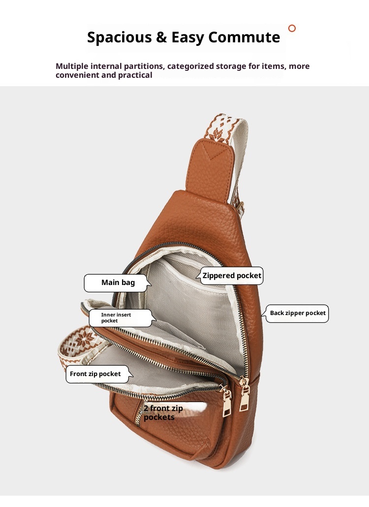 001 2025 Summer New Fashion Single Shoulder Crossbody Versatile PU Leather Large Capacity Casual Travel Women's Chest Bag_voghion.com