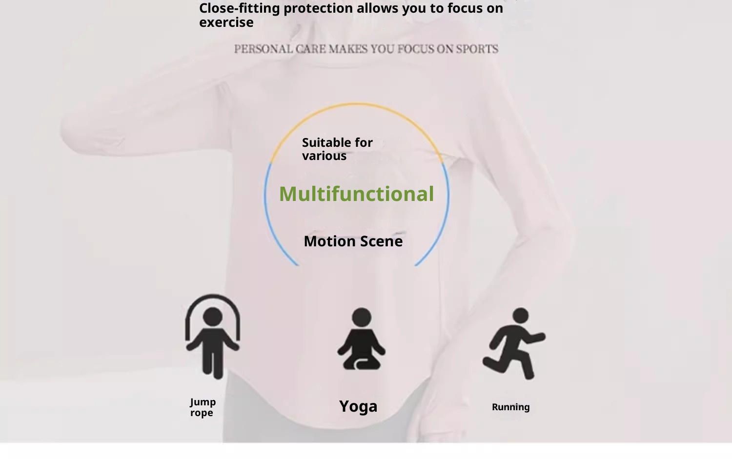 Haut de yoga ActiveGo pour femme, vêtement de sport ample et amincissant pour l'automne, idéal pour le fitness et la salle de sport. Manches longues en maille._voghion.com