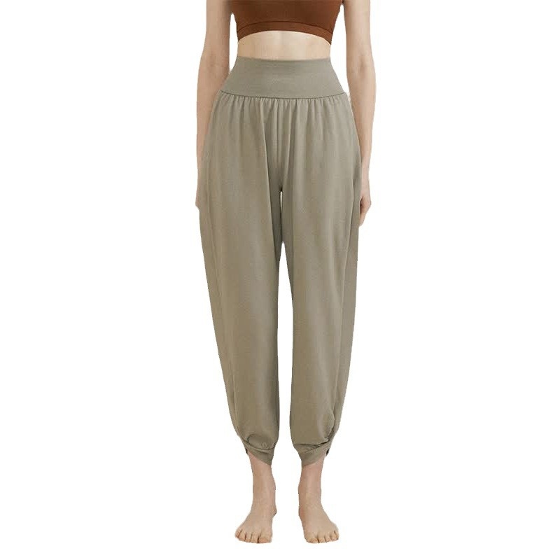 Pantaloni da jogging larghi a nove punti, comodi e semplici, da indossare all'aperto, per yoga, nuovi pantaloni da donna ActiveGo Spring a vita alta_voghion.com