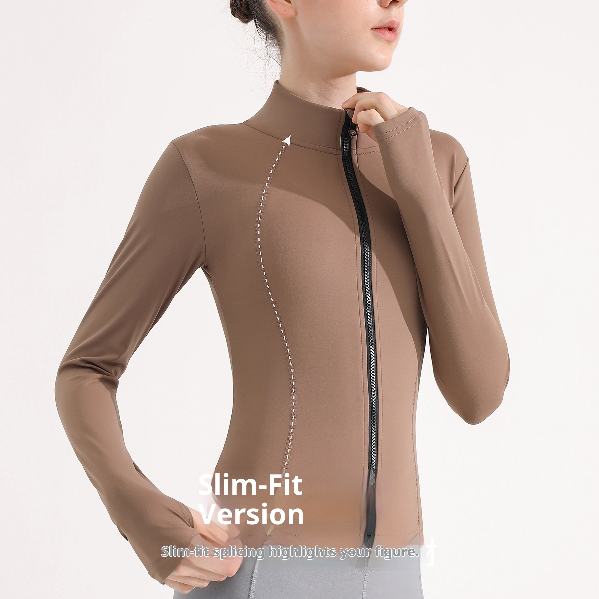 ActiveGo ActiveGo Nuovo Autunno Inverno Sport Yoga Giacca Donna Elasticizzata Corsa Outdoor Lulu Fitness Vestiti Colletto alla coreana Manica lunga_voghion.com