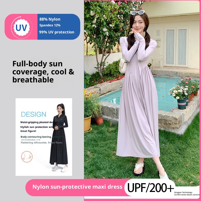 ActiveGo ActiveGo Nylon Xiangxiu stesso stile coreano corpo intero UV protezione solare lunga abbigliamento con cappuccio_voghion.com