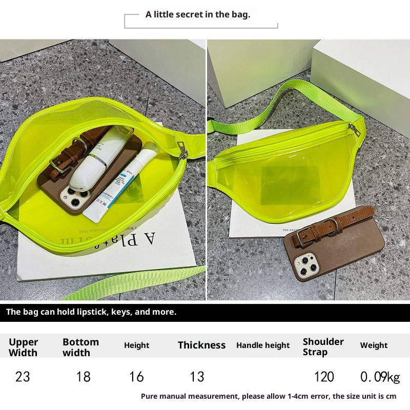 001 Bolso bandolera transparente para mujer, estilo verano 2023, de PVC, color liso, ideal para la playa._voghion.com