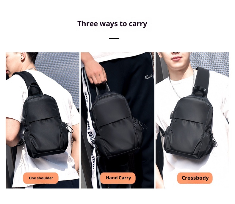 001 Chest Dropshipping New Men's Single Shoulder Crossbody Bag USB Charging Korean Style Casual Sports Backpack Printing_voghion.com