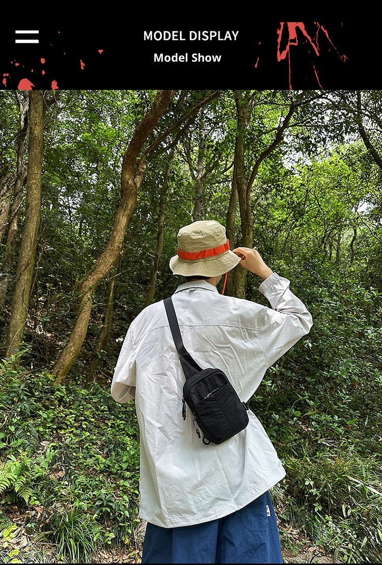 001 Einseitige Brusttasche für Herren, koreanische Version, lässiger Handy- und Münzbeutel im Instagram-Stil, geeignet für Radfahren, Wandern und andere Sportarten, kleine Herrengröße_voghion.com