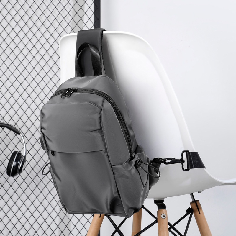 001 Chest Dropshipping New Men's Single Shoulder Crossbody Bag USB Charging Korean Style Casual Sports Backpack Printing_voghion.com