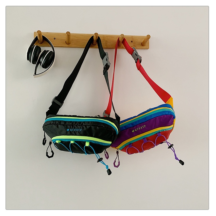 001 Foreign Trade Patchwork Color-Block Women's Chest Lightweight Outdoor Sports Cycling Phone Waist Dopamine Trendy_voghion.com