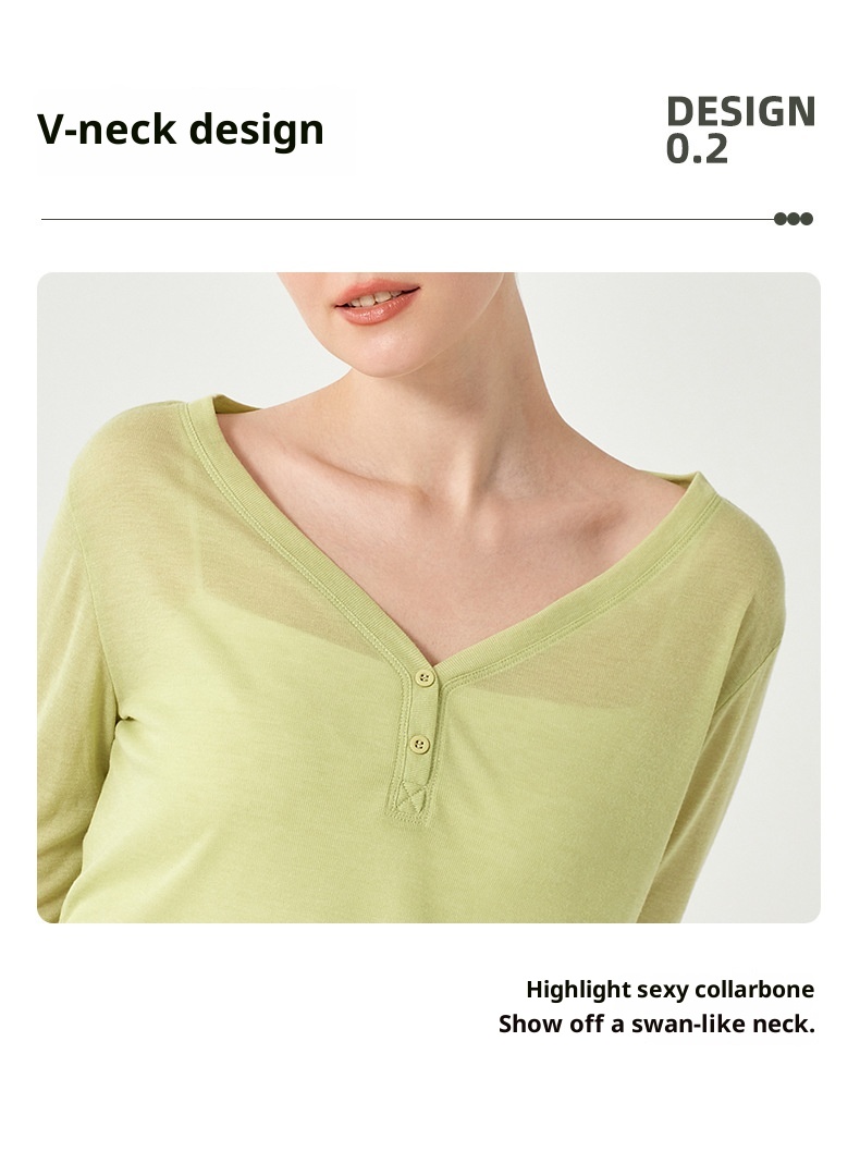 Camiseta de yoga ActiveGo con cuello en V, manga larga, corta, fina, transpirable, holgada, para fitness, de secado rápido._voghion.com