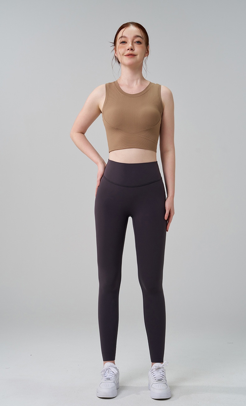 ActiveGo One-piece Padded Shock-absorbing Yoga Vest Fixed Cup Sports Running Outdoor Beauty Back Fitness Bra For Women_voghion.com