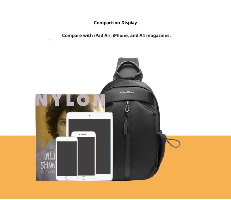 001 Korean Style Trendy Casual Men's Chest Sports Cycling Waterproof Port Shoulder Simple Fashion Crossbody Bag_voghion.com