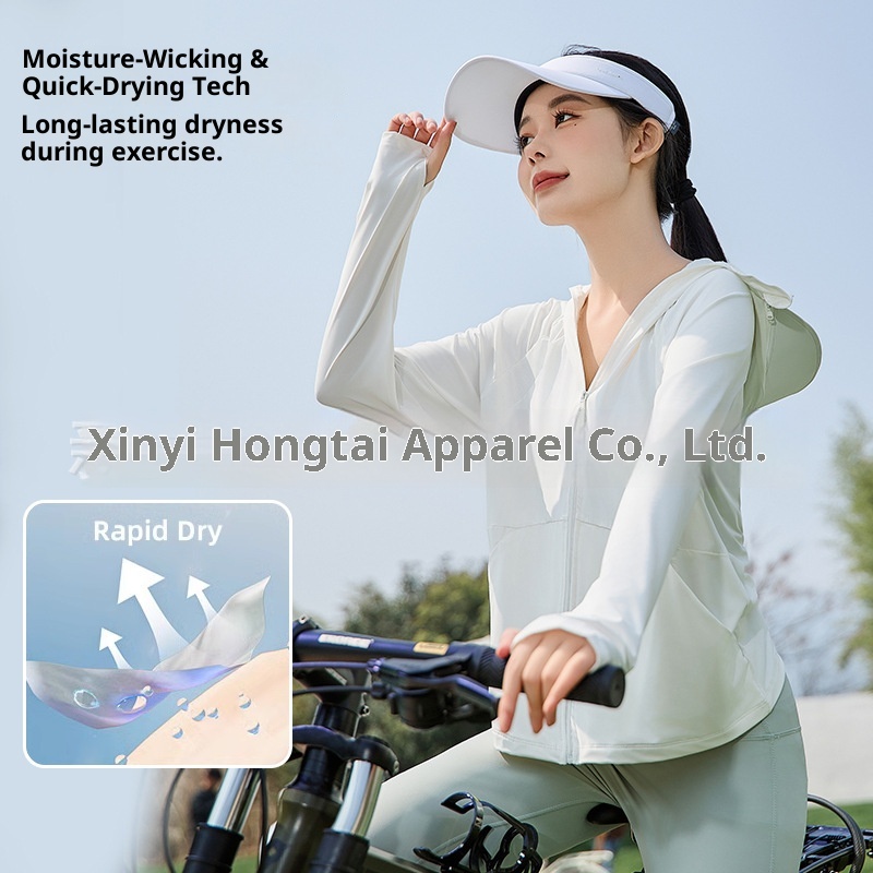 ActiveGo ActiveGo 25 Vêtements de soleil pour femmes Veste coupe-vent légère en soie glacée, protection UV, idéale pour le cyclisme et le sport, respirante_voghion.com