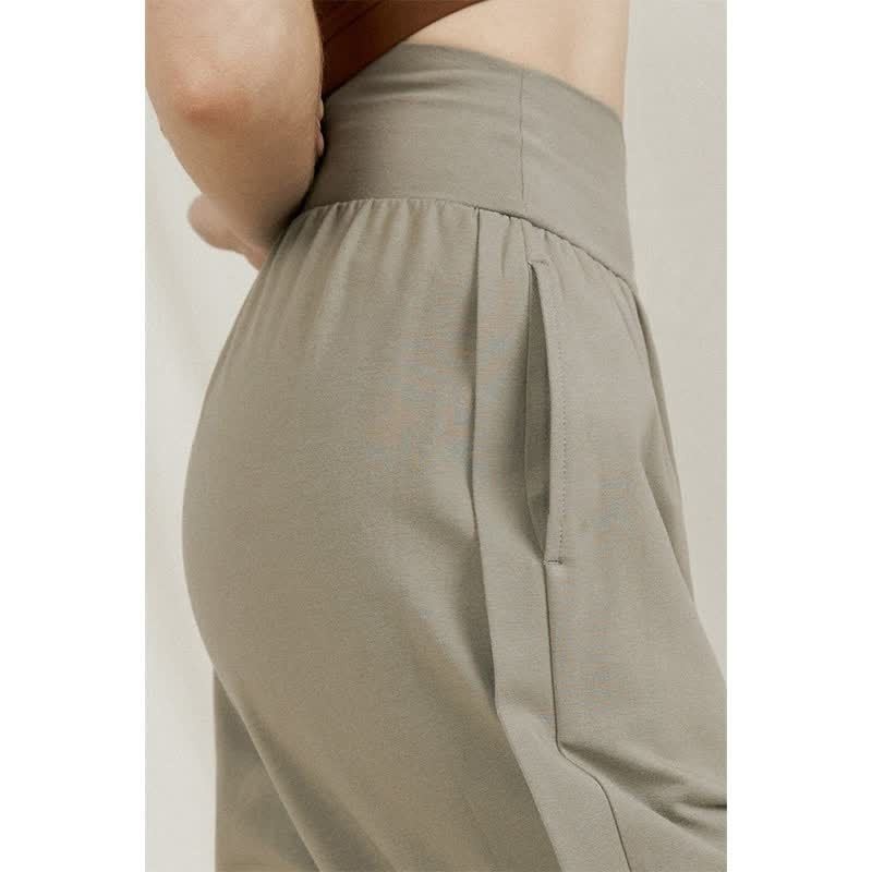 Pantaloni da jogging larghi a nove punti, comodi e semplici, da indossare all'aperto, per yoga, nuovi pantaloni da donna ActiveGo Spring a vita alta_voghion.com