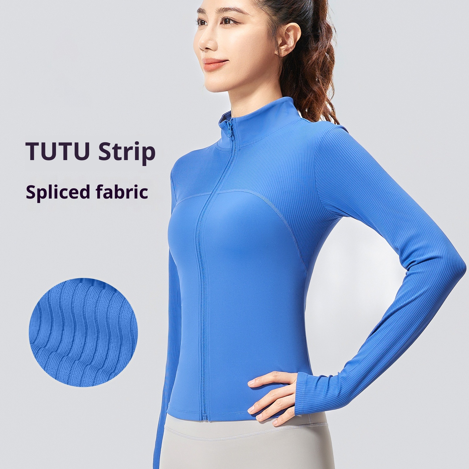 ActiveGo New Striped Sports Outdoor Running Slim Fit Stand Collar Yoga Jacket Trendy_voghion.com
