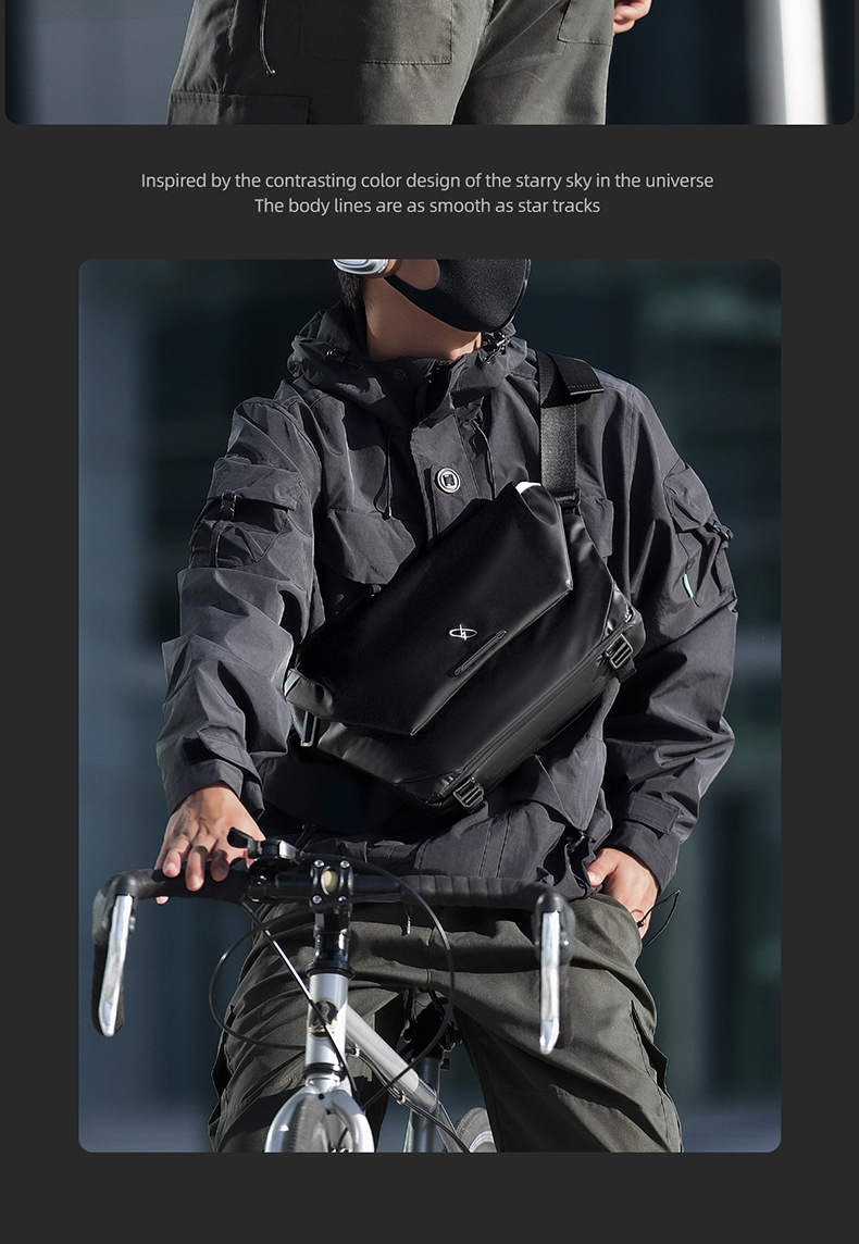 001 Xingyun 2 Crossbody Herren-Umhängetasche, einseitig, hoch geschnitten, lässig, modisch, für Radfahrer, tragbarer Rucksack_voghion.com