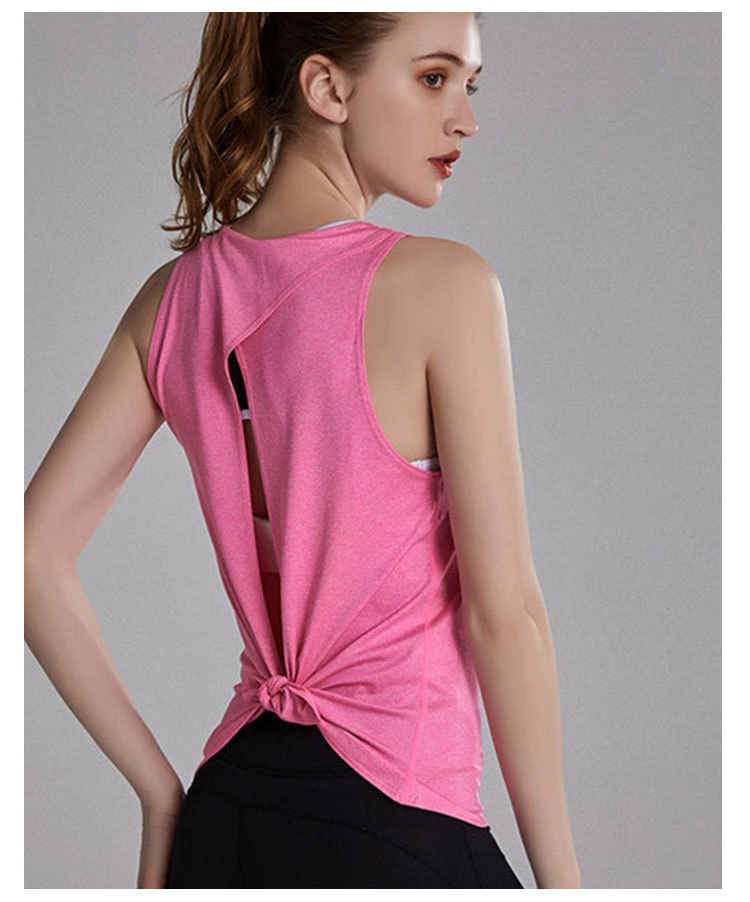 Camiseta de yoga sin espalda ActiveGo para mujer, sin mangas, para correr, fitness, deportes al aire libre, transpirable y de secado rápido._voghion.com