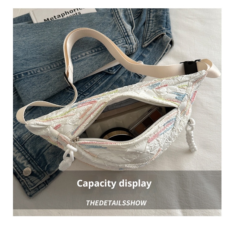 001 2025 Neue kleine Niche Umhängetasche für Damen, ideal für Studentinnen, mit Taillengürtel, weich, lässig und vielseitig._voghion.com
