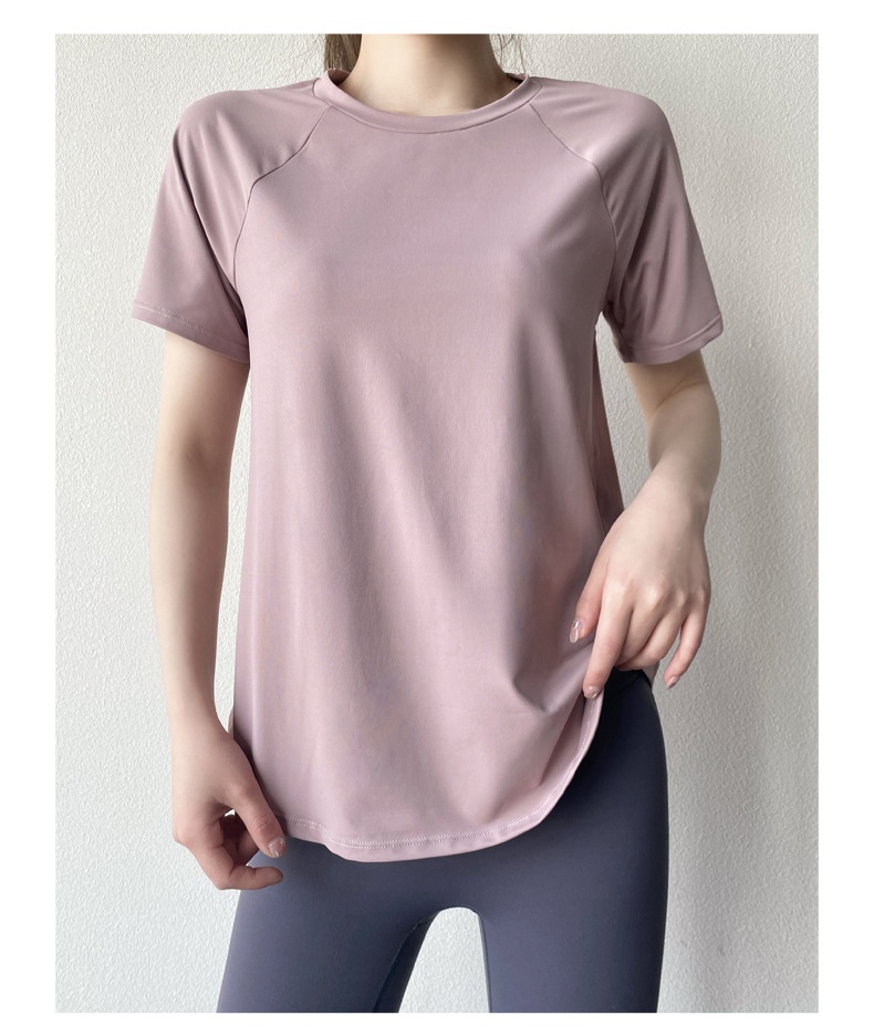 ActiveGo ActiveGo Sports Quick-Dry T-Shirt For Women Yoga Wear Cool Breathable Fitness Top Loose Slimming Outdoor Running Short Sleeve_voghion.com