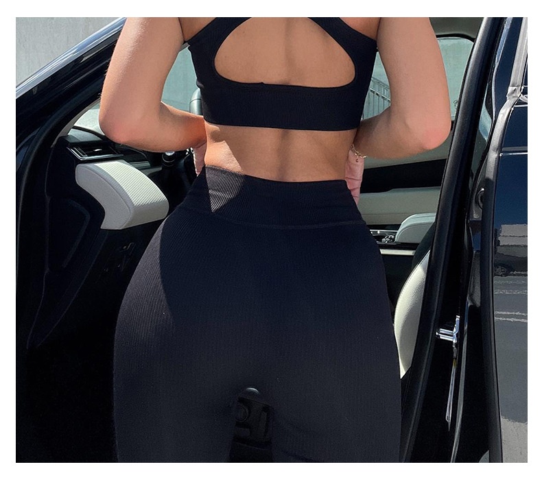 ActiveGo European And American Seamless Threaded Cross Waist Yoga High Elasticity Tummy Control Quick-Dry Skin-Friendly Outdoor_voghion.com