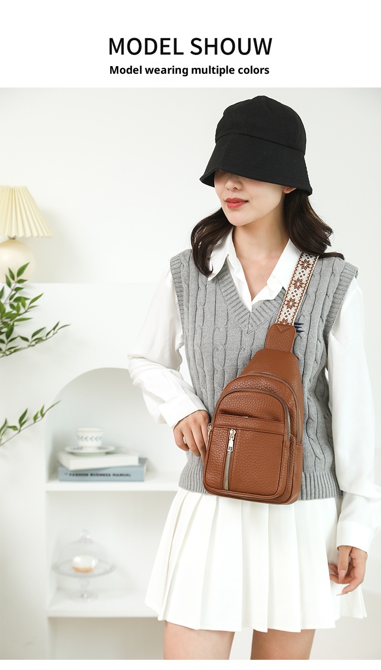 001 2025 Summer New Fashion Single Shoulder Crossbody Versatile PU Leather Large Capacity Casual Travel Women's Chest Bag_voghion.com