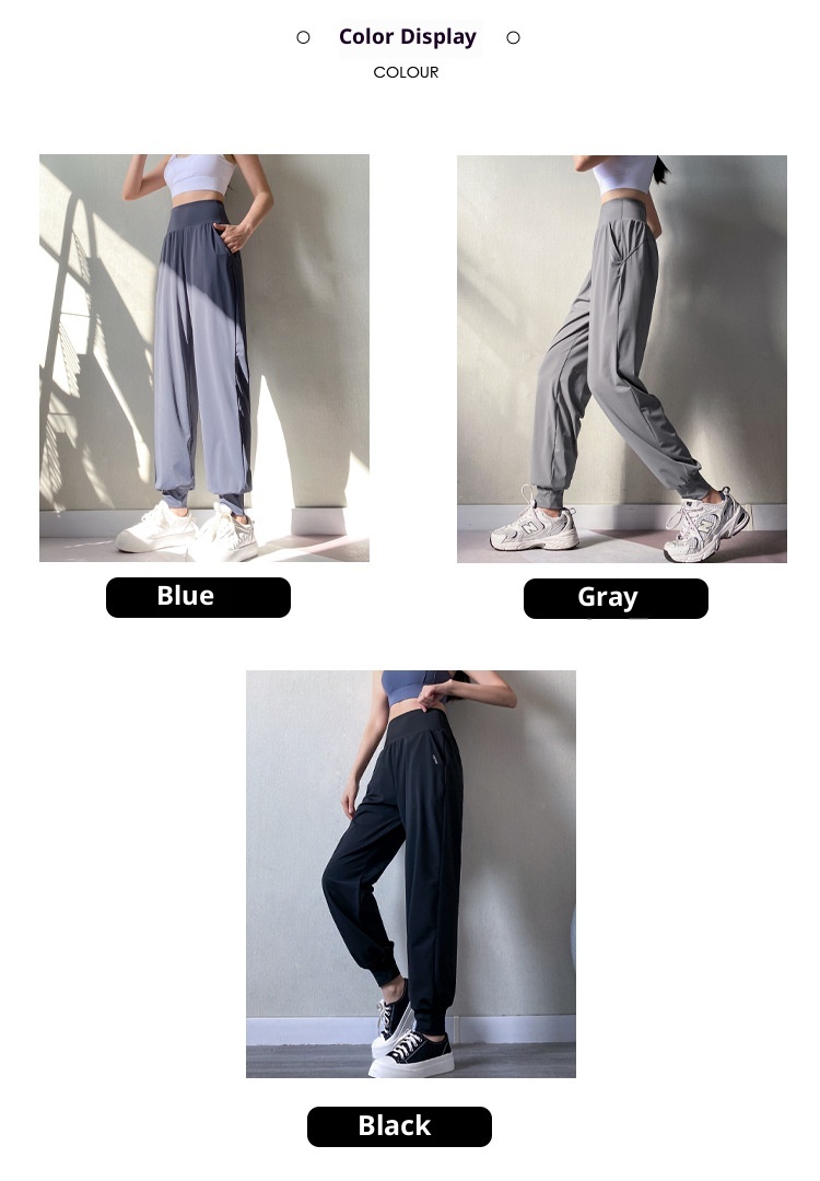 ActiveGo High Waist Tummy Control Loose Fit Sommer Dünne Schnelltrocknende Atmungsaktive Jogginghose für Outdoor, Fitness und Yoga für Damen_voghion.com