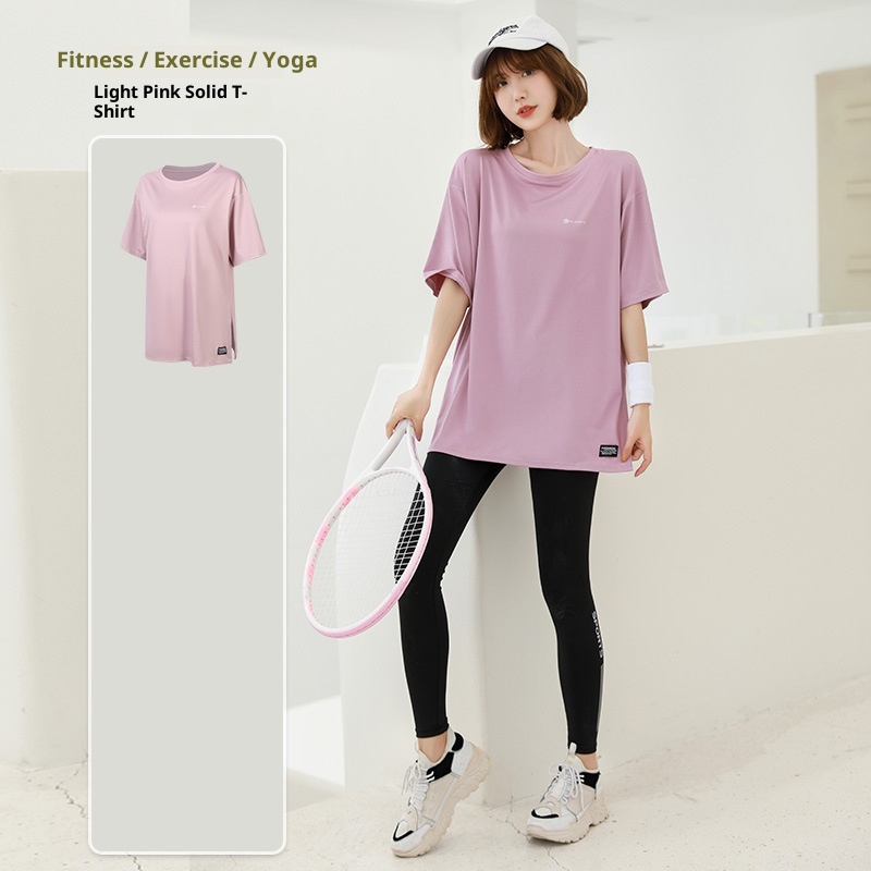 T-shirt ActiveGo New Outdoor Yoga à manches courtes pour femmes, haut de sport et de fitness, coupe ample, grandes tailles, vêtements de course à pied en gros_voghion.com