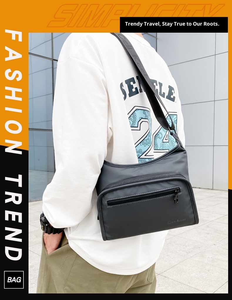 001 Crossbody For Men New Fashionable Simple Casual Shoulder Korean Style Trendy Textured Large Capacity Chest Bag_voghion.com