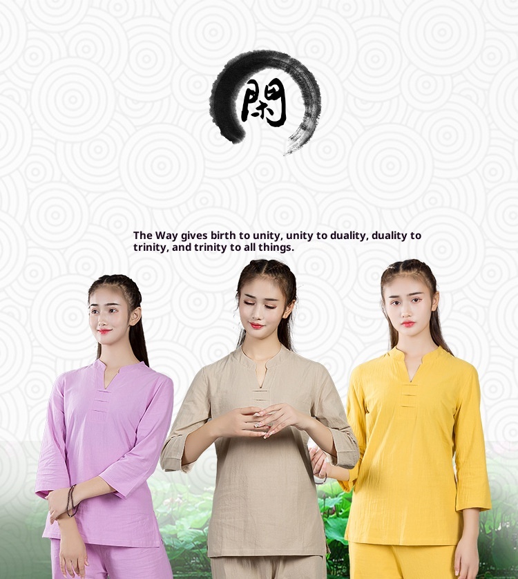 ActiveGo ActiveGo 8808 New Outdoor Sports Cotton And Linen Yoa Clothin For Practitioners, Meditation, Tai Chi Set, One-Piece_voghion.com