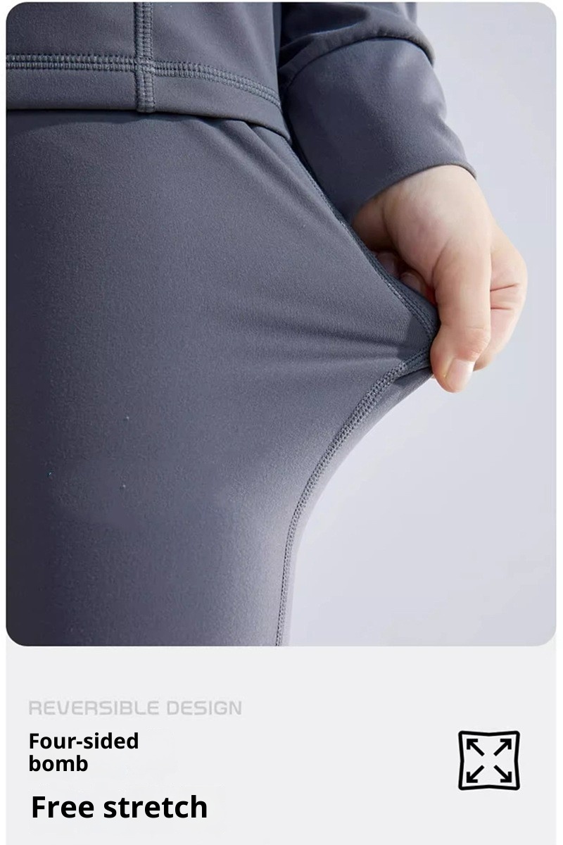 ActiveGo ActiveGo Europese en Amerikaanse UV-bescherming Ademende effen kleur Kinderyogaset Hardloopsport Buiten Lange mouwen Jas_voghion.com