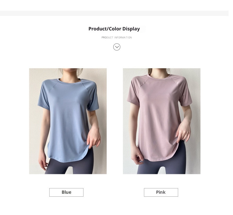 ActiveGo ActiveGo Sports Quick-Dry T-Shirt For Women Yoga Wear Cool Breathable Fitness Top Loose Slimming Outdoor Running Short Sleeve_voghion.com