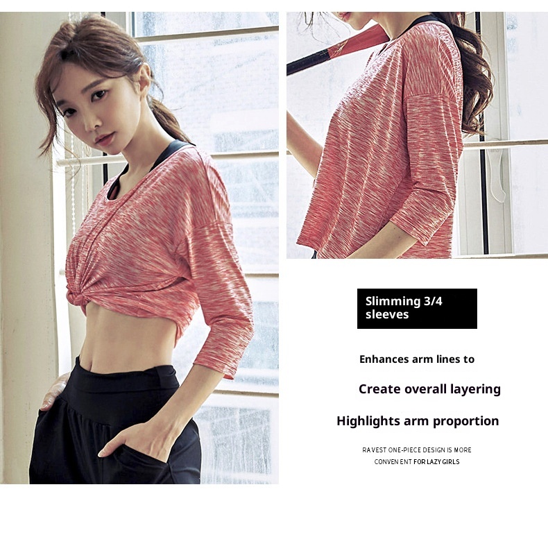 Maglietta sportiva larga ActiveGo per allenamento yoga all'aperto e fitness da ragazza, taglie forti, ad asciugatura rapida_voghion.com