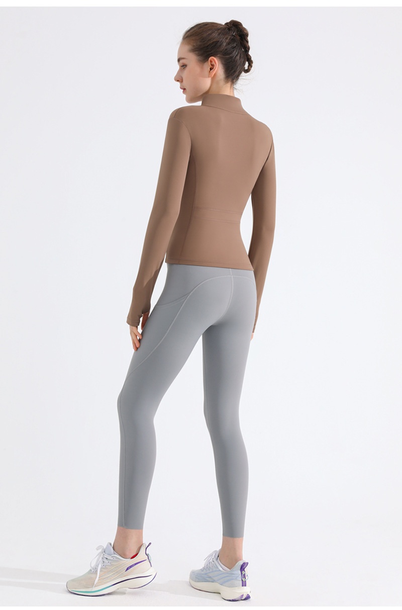 ActiveGo ActiveGo Nuovo Autunno Inverno Sport Yoga Giacca Donna Elasticizzata Corsa Outdoor Lulu Fitness Vestiti Colletto alla coreana Manica lunga_voghion.com