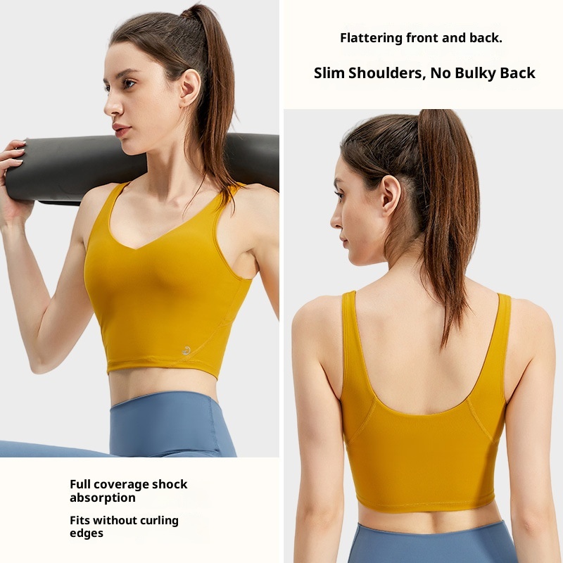 ActiveGo ActiveGo Cross-border Lulu Sports Bra With Chest Pads Shockproof Women's Outdoor Wear Quick-dry Top Fitness Yoga Vest_voghion.com